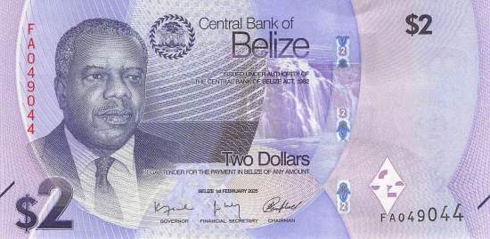 Belize 2 Dollar p73 2025